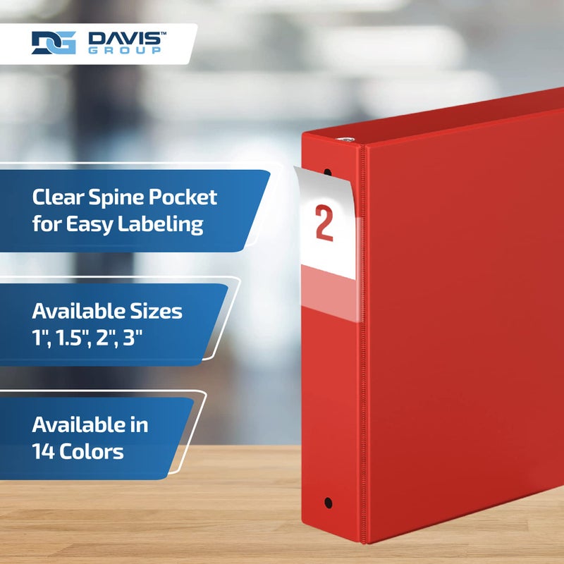 Davis Group Premium Economy 6-Pack 3-Ring Binders for School or Office, Round-Ring Binders, 2 Inch, Red - Image 4